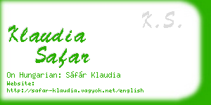 klaudia safar business card