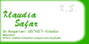 klaudia safar business card